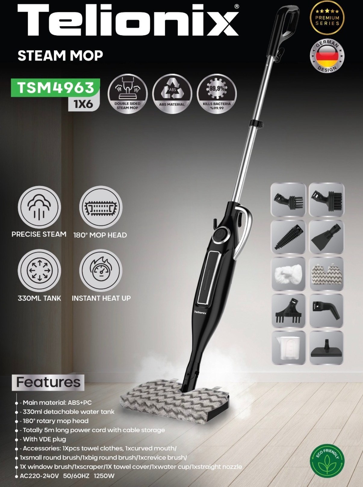 کف شور و بخارشور تلیونیکس مدل tsm 4963